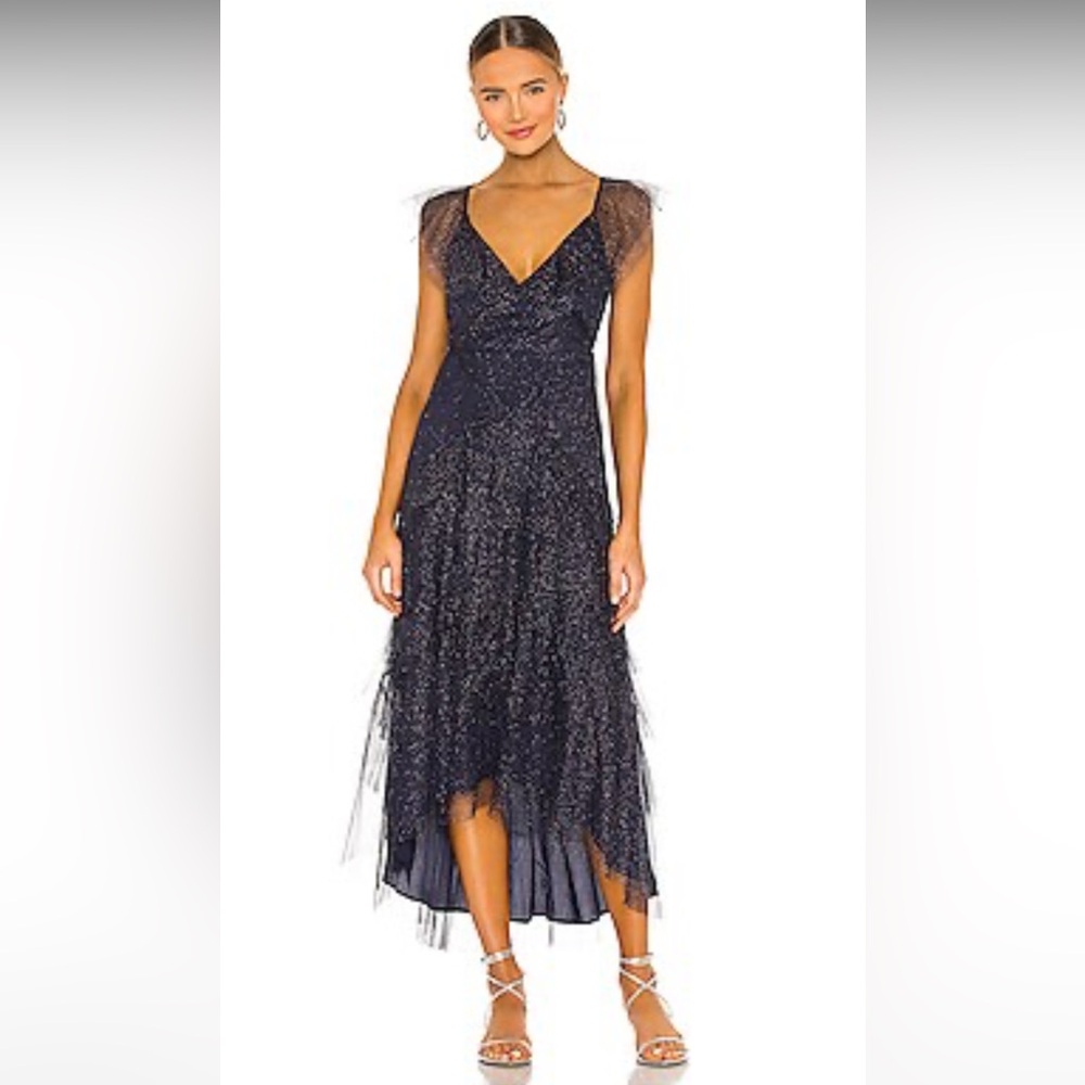 Glittery Sparkly Cocktail Dress - Sau Lee Nicole Dress in Navy